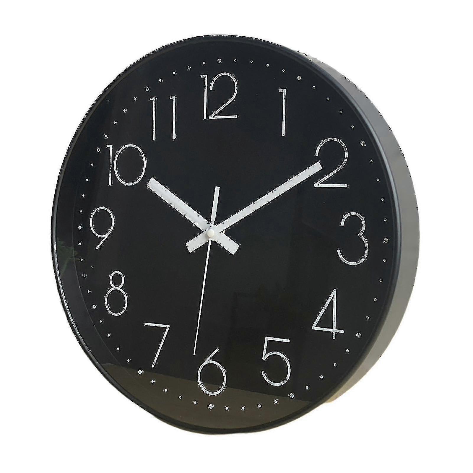 Stille runde Wanduhr mit 3D-Zahlen Quarz Hängeuhr 10 Zoll Design für Home Office Dekor