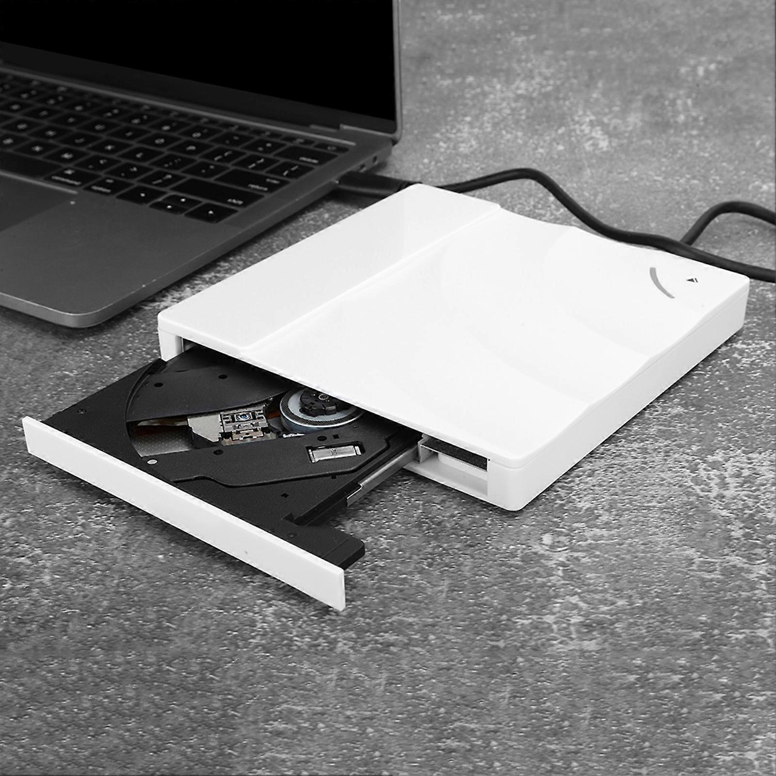 USB 3.0 Touch DVD Burner External Optical Drive White for Notebook