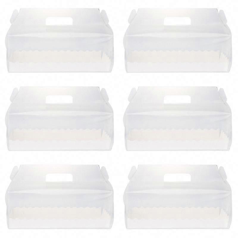6pcs Roll Cake Box Container for Fresh Storage