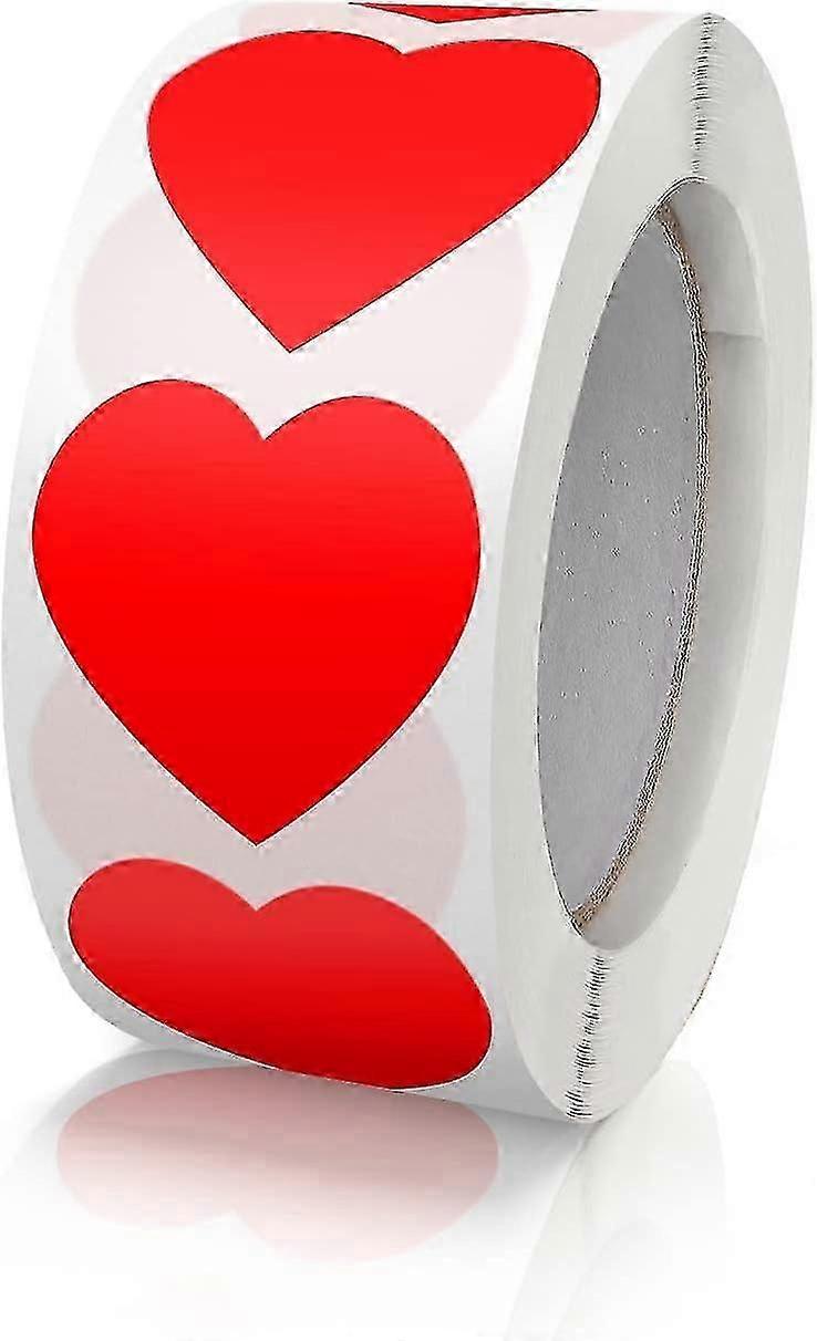 Red Heart Shaped Sticker For Valentines Day And Invitation