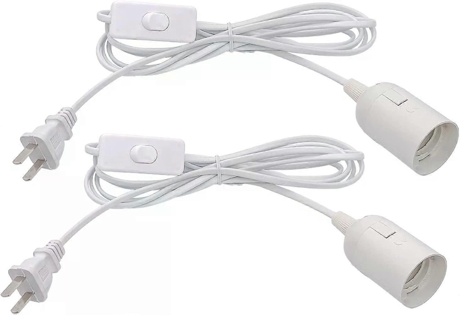 2 Plug in Hanging Light Kit, Retro with 9.8FT Plug in Cord, E26/E27 Socket, On/Off Switch, Industrial Decor