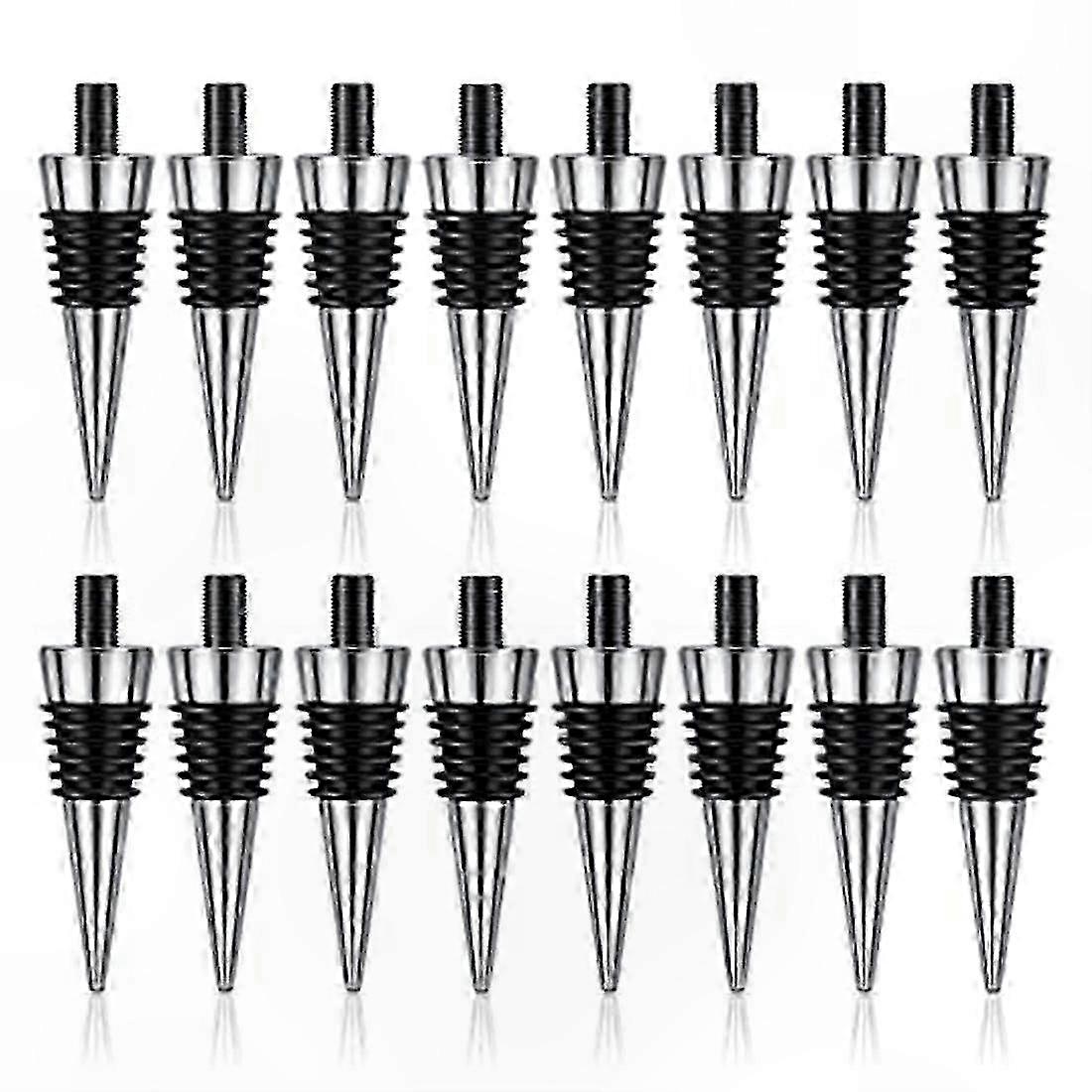 16-Piece Reusable Metal Cork Inserts for DIY Wine Projects, Perfect for Weddings and Bars