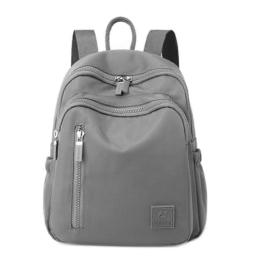 Men's Solid Color Backpack, Lightweight Waterproof School Bag, Mini Laptop Backpack - Gray