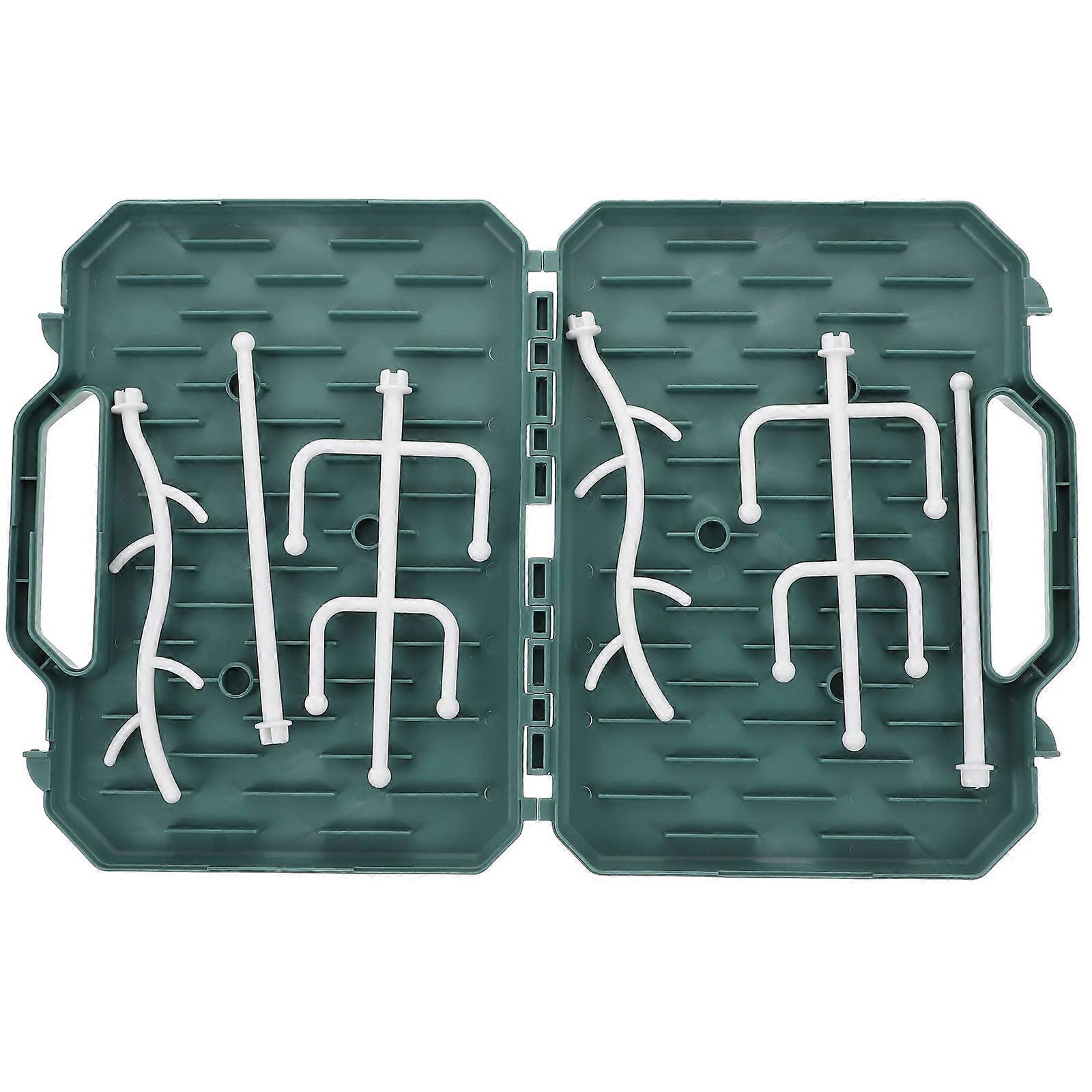 Foldable Travel Bottle Drying Rack Multifunctional Display Stand for Bottles Pacifiers Cups with Efficient Drainage and Easy Clean Design Green