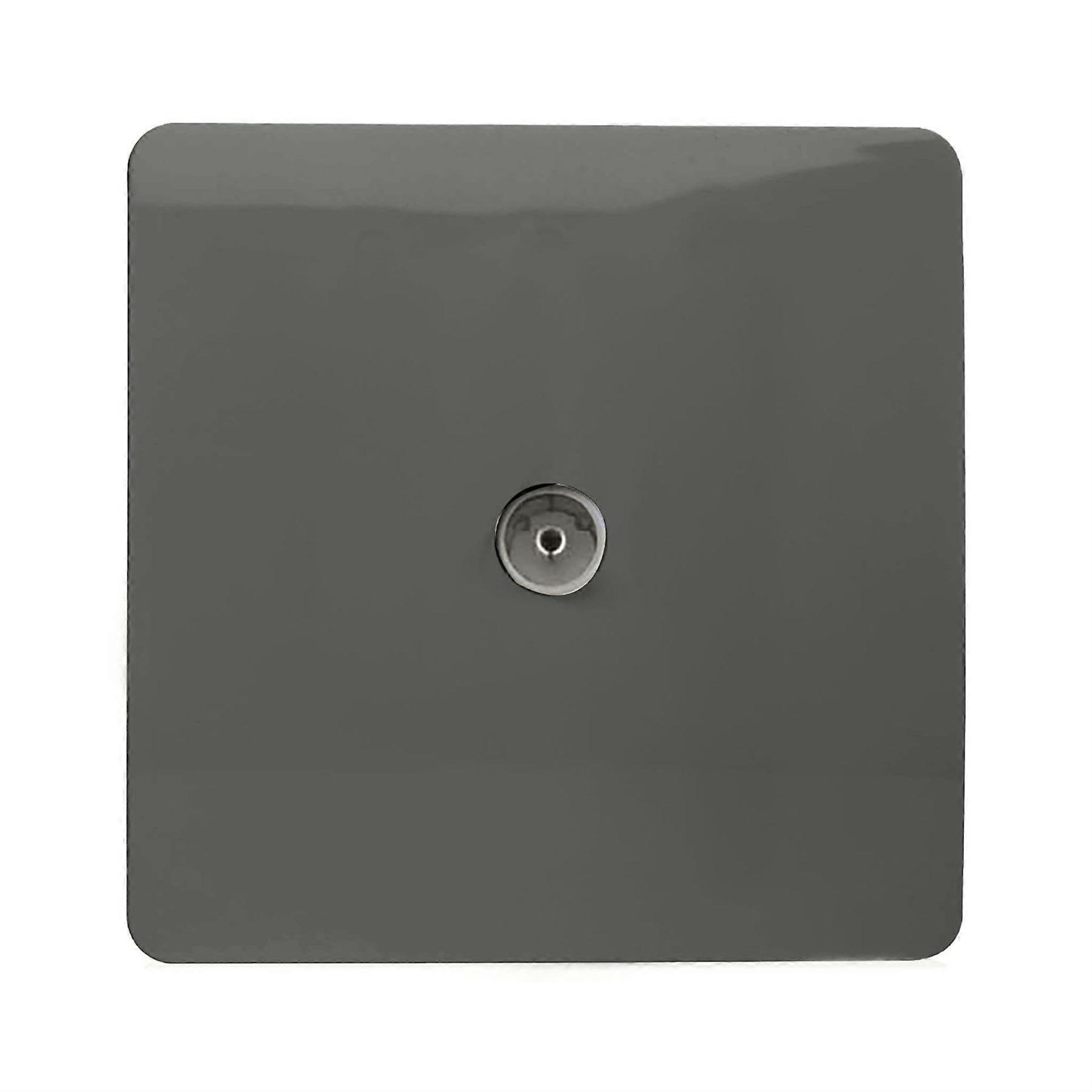 Trendi Artistic Modern Glossy Tactile TV Socket Charcoal