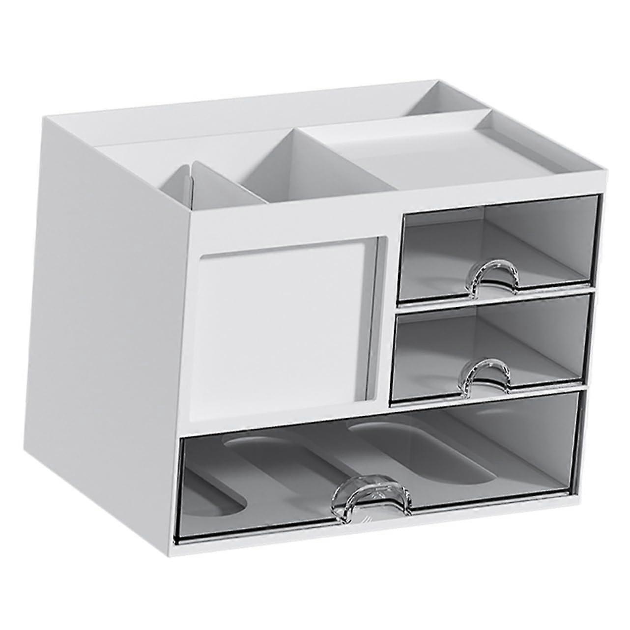 Desk Organizer Storage Box Multi Function Drawer with Compartments for Stationery Makeup and Bathroom Essentials and Stylish Desktop