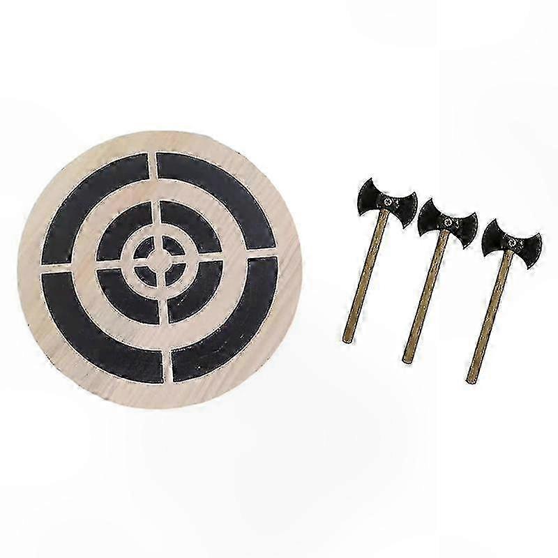 Wooden Outdoor Game Set with Small Throwing Axes and Exercise Accessories