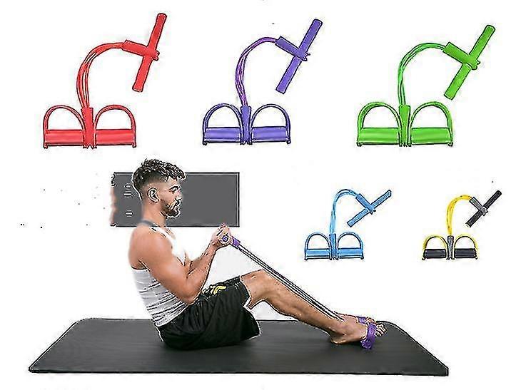 Yellow Rally Rope Fitness Rally Pedal Elastic Rope Multi-function A...
