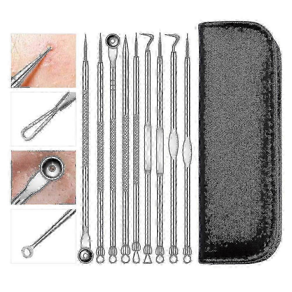 9pcs/set Professional Pimple Tool Kit Blackhead Remover Tool For Fa...