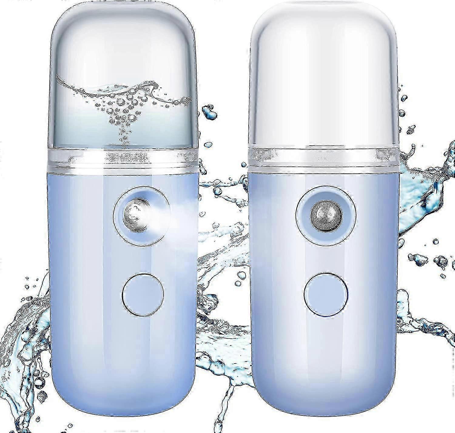 2 Pieces Nano Facial Mister 30ml Portable Mini Face Mist Handy Stea...