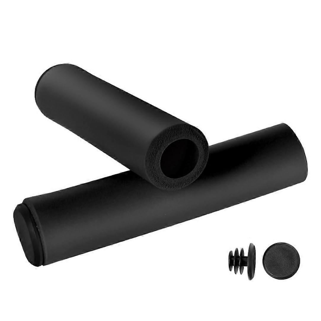 Bike Handle Grips Shock Absorption Bicycle Handlebar Grips Bar Ends For BMX Mountain MTB 2 Pack Black