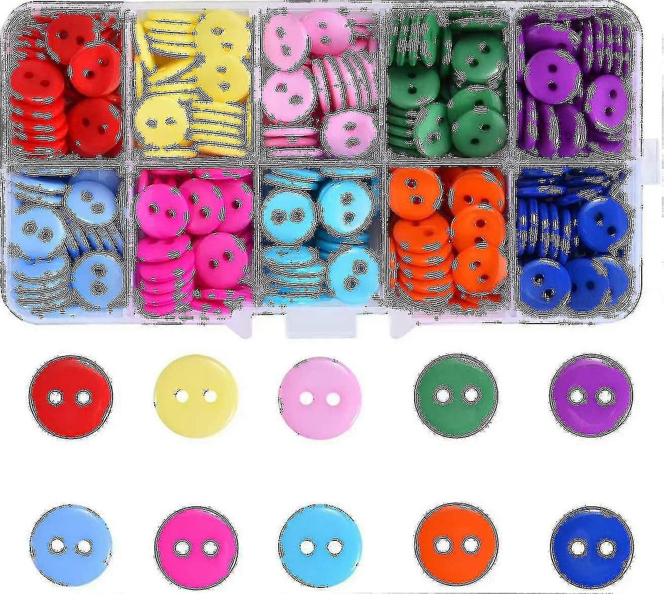 350 stk harpiksknapper for håndverk, søm og håndarbeid