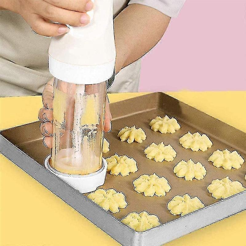 Electric Cookie Press Churros Maker with 12 Discs and 4 Icing Tips for Cake DIY Tools Baking Access