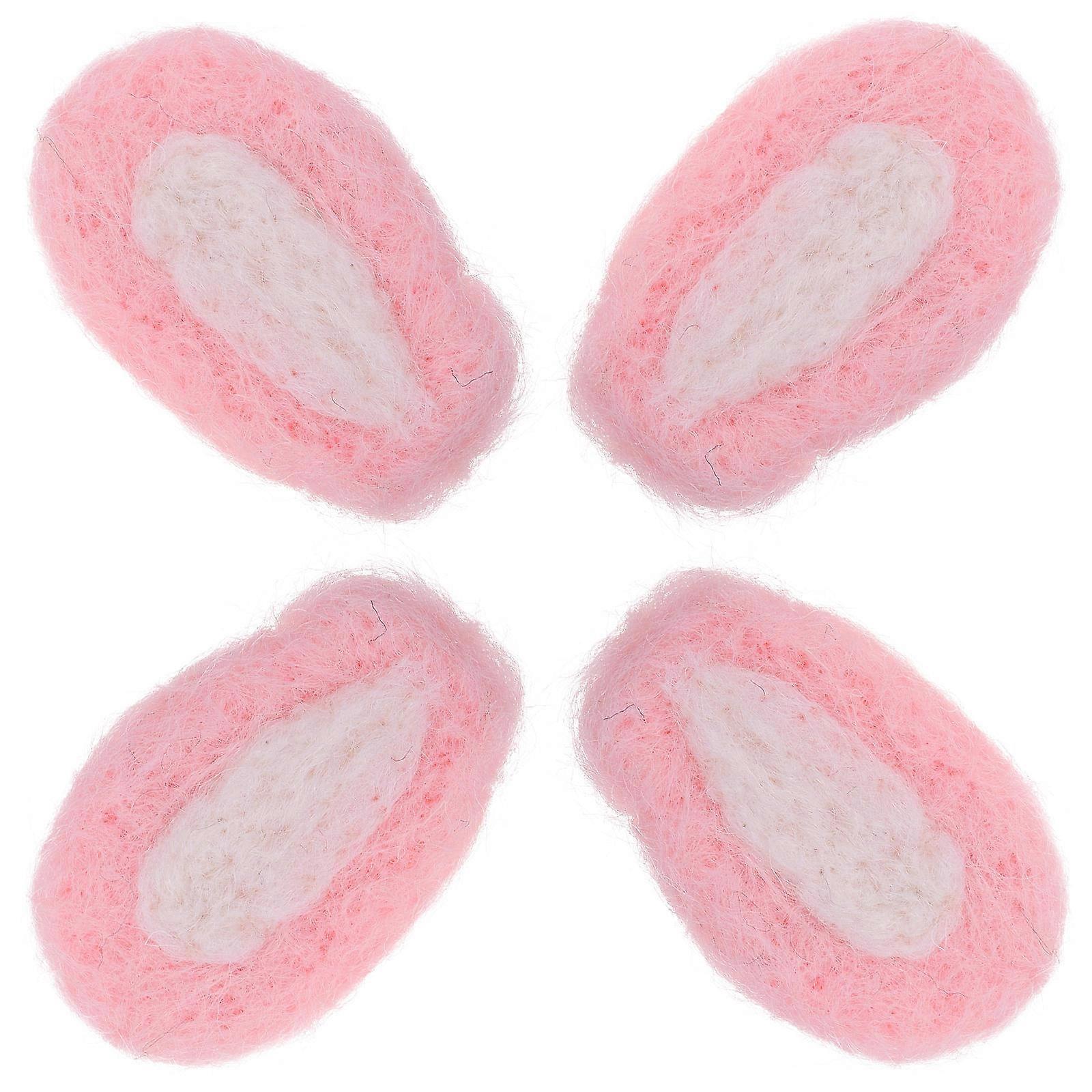 Bunny Ears Wool Felt DIY Hair Pin for Decor 4Pcs Handmade Accessories