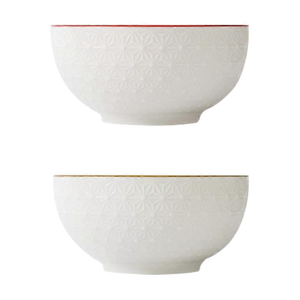 Ceramic Bowl Salad Container for Food Serving 2Pcs Assorted Color