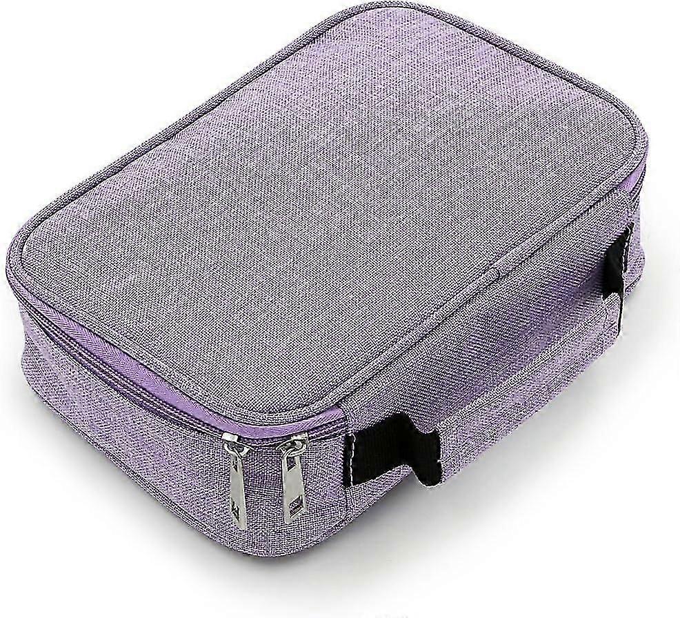 Purple zippered pen case for organizing writing utensils