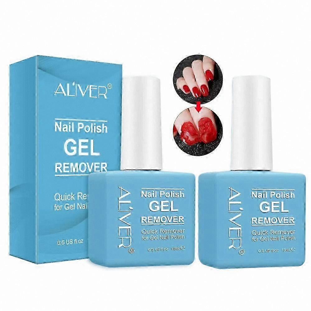 2-Pack Nail Polish Remover Gel Acrylic Cleaner 15ml Each Soak Off Solution for Magic Varnish