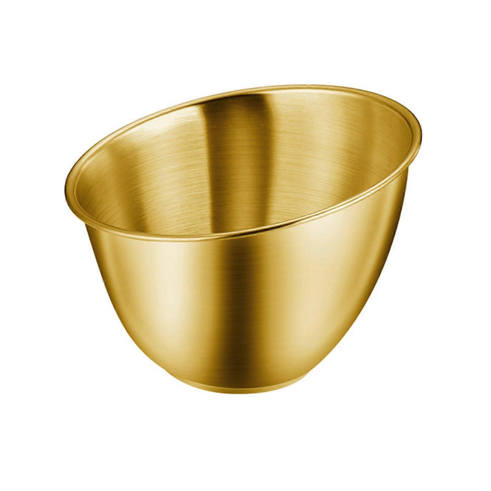 Korean Vegetable Bucket Stainless Steel Food Serving Bowl Large Capacity Elegant Tableware Gold Color 14 Inch