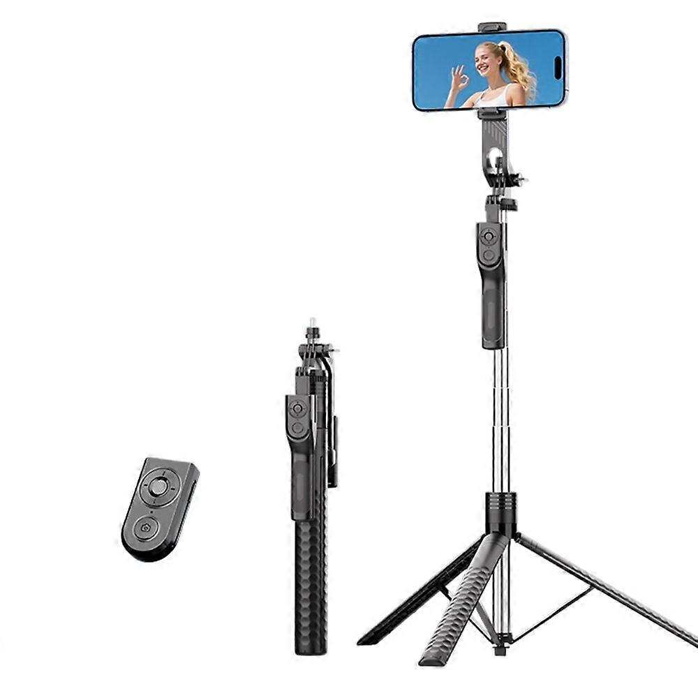 K50 Single Phone Clip TikTok Bluetooth-Compatible Selfie Stick 1.9m Extendable Live Streaming Tripod