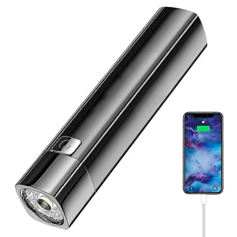 Mini Flashlight, USB Rechargeable Flashlights, Mobile Flashlight with Built-in Battery, for Cycling, Camping