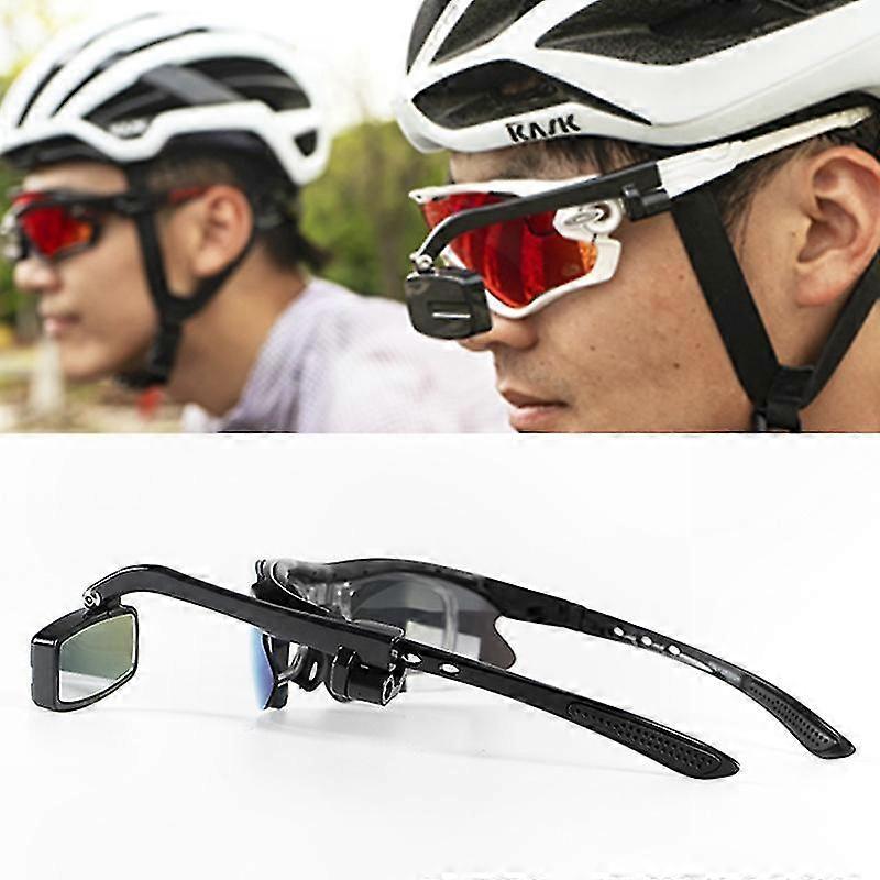 Cycling Glasses with Adjustable Rear View Mirror and Helmet Mount for 360 Degree Visibility