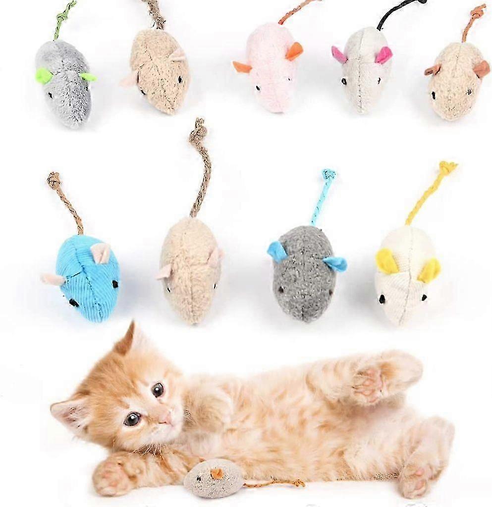 Cat Toy Mouse, 9 Pieces Catnip Toy Plush Mouse, Plush Cat Toy with Catnip, Interactive Cat Toy