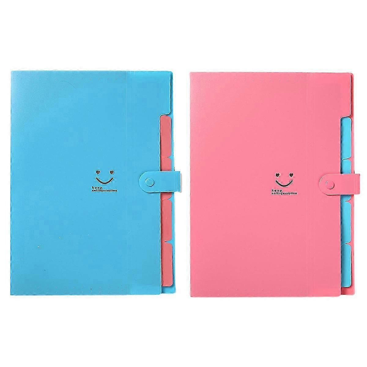 2pcs Expanding File Folder Letter Size Cute File Folder 5 Pocket Folder Organizer with Tabs School Folder 2025