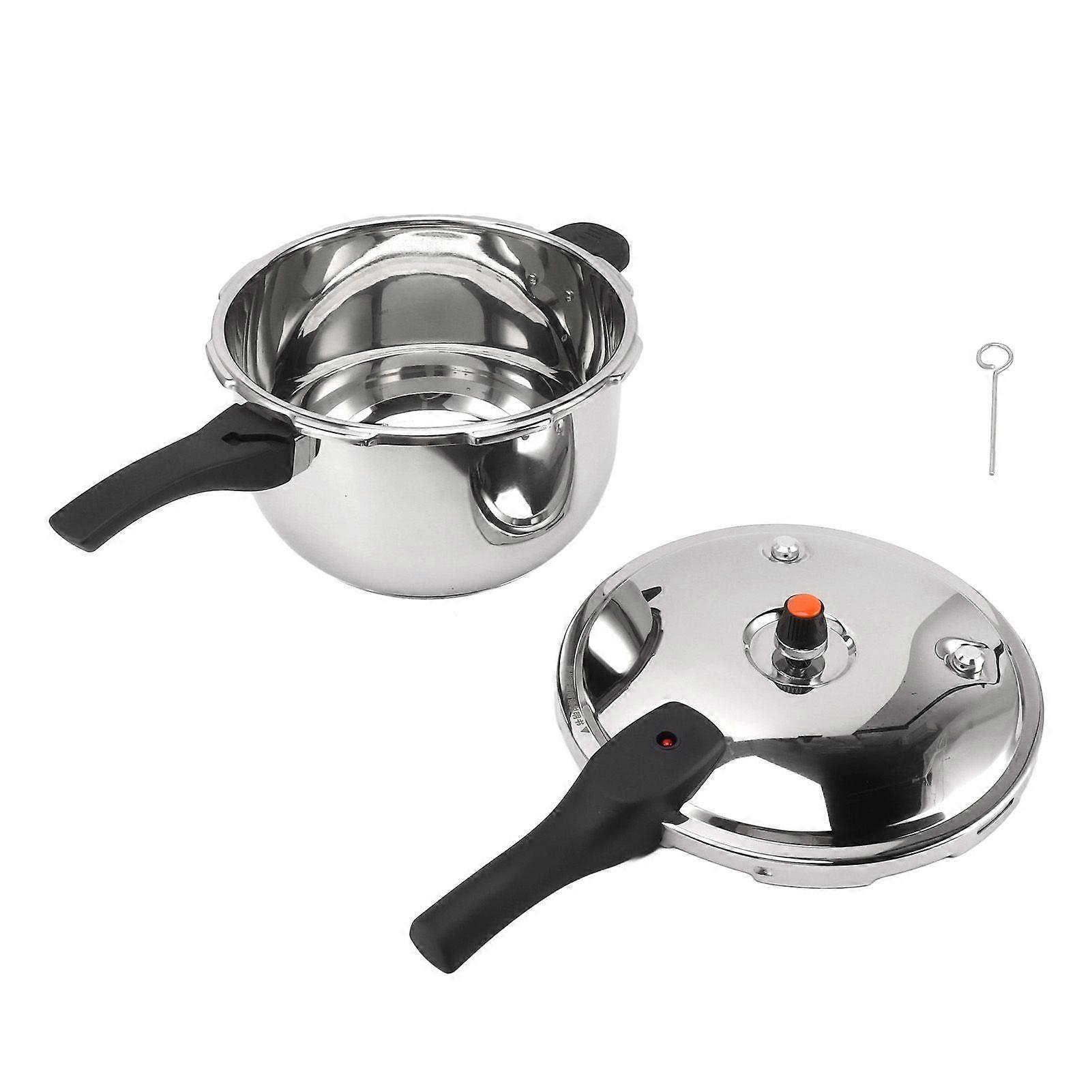 Pressure Cooker Stainless Steel Explosion Proof Multifunctional with Safety Valve 80KPA Security Handle Pressure Cooking Pot 3L Diameter 18cm / 7.1in
