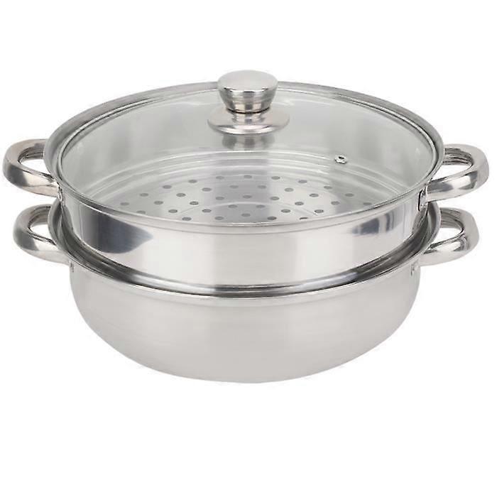 Fafeicy 2 Tier Steamer Pot Stainless Steel Cooker Cooking Pot Dual Use Cookware LS008