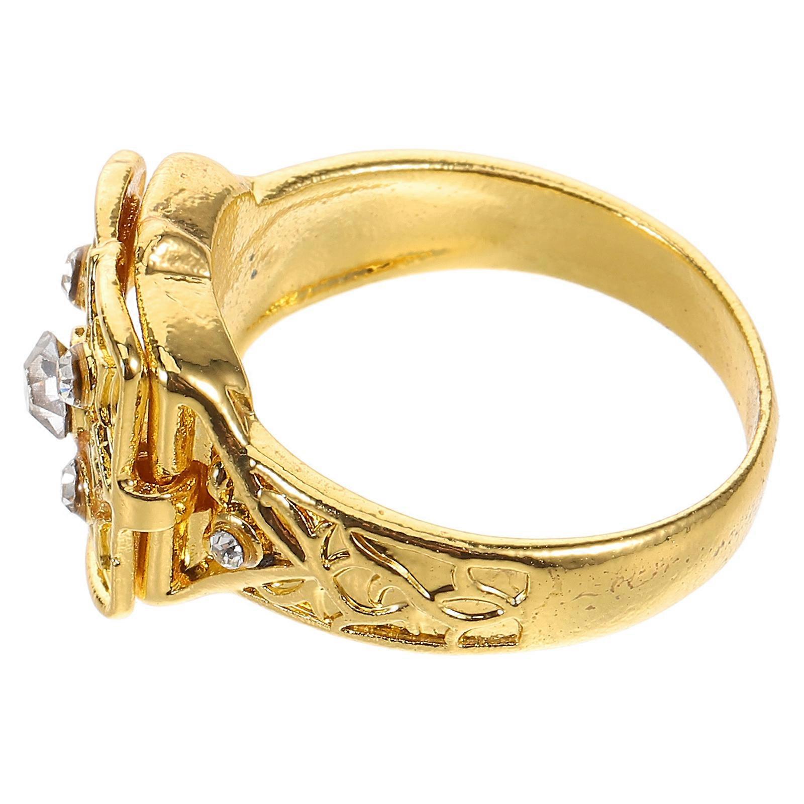 Vintage Style Hidden Lid Ring with Carvings for Dates 3Pcs Flip-Top