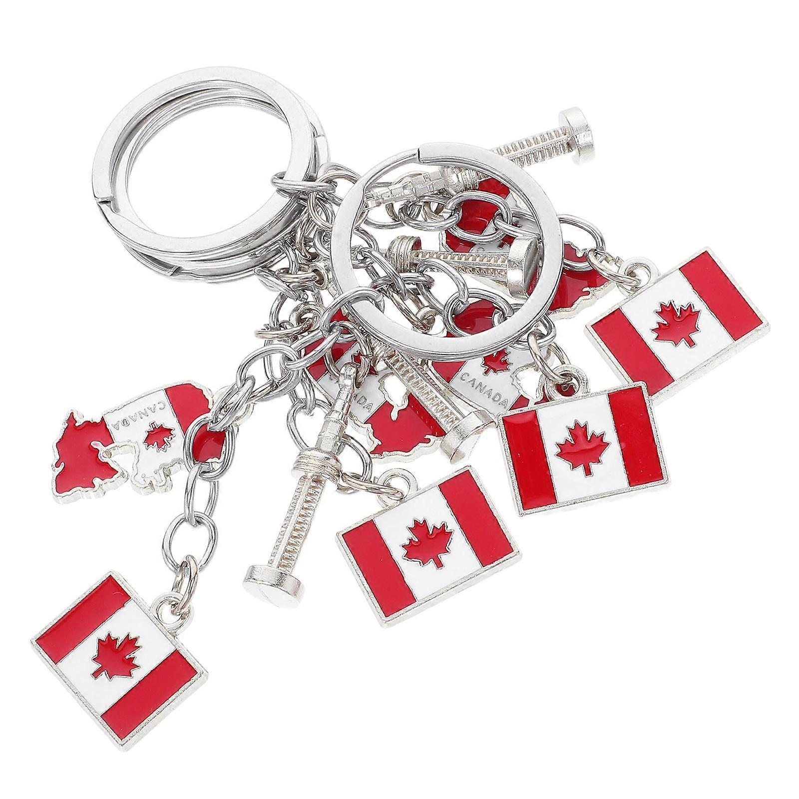 Canada Keychain Maple Leaf Keychain for Souvenir Gifts 8Pcs