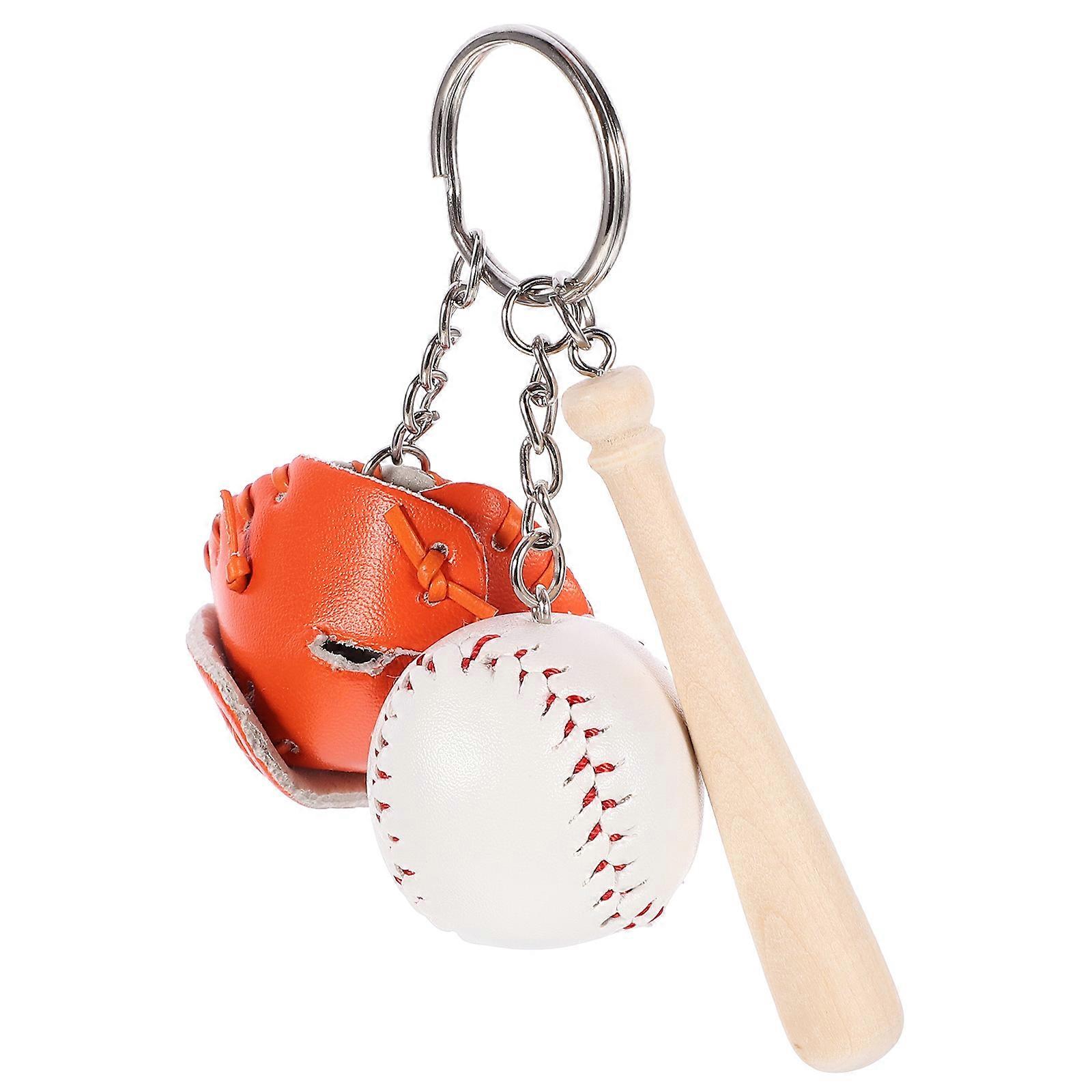 Decorative Baseball Keychains Softball Keychains for Decoration 6Pcs