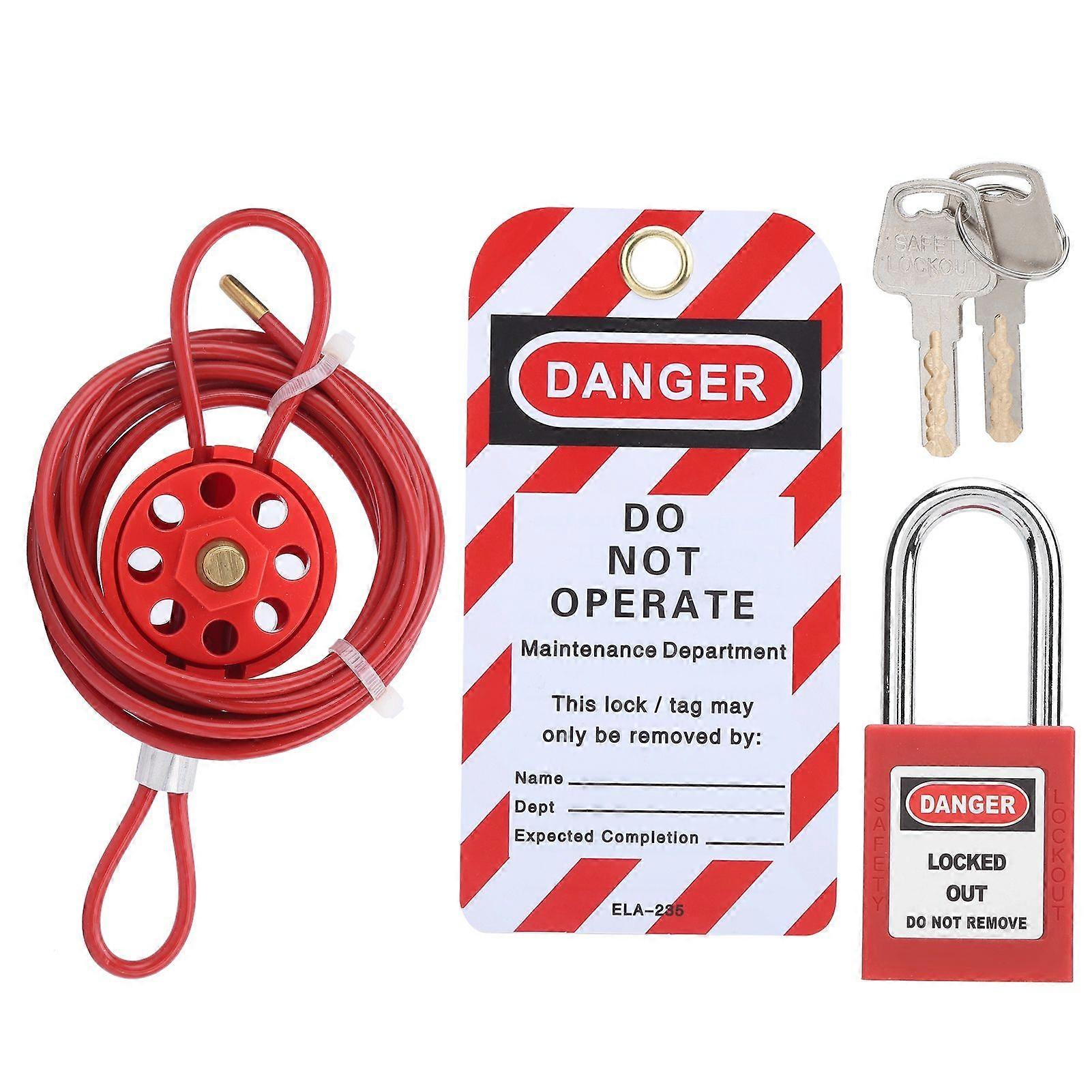 Cable Lock Kit Adjustable Insulation Universal for Valve Red Energy Isolation Security