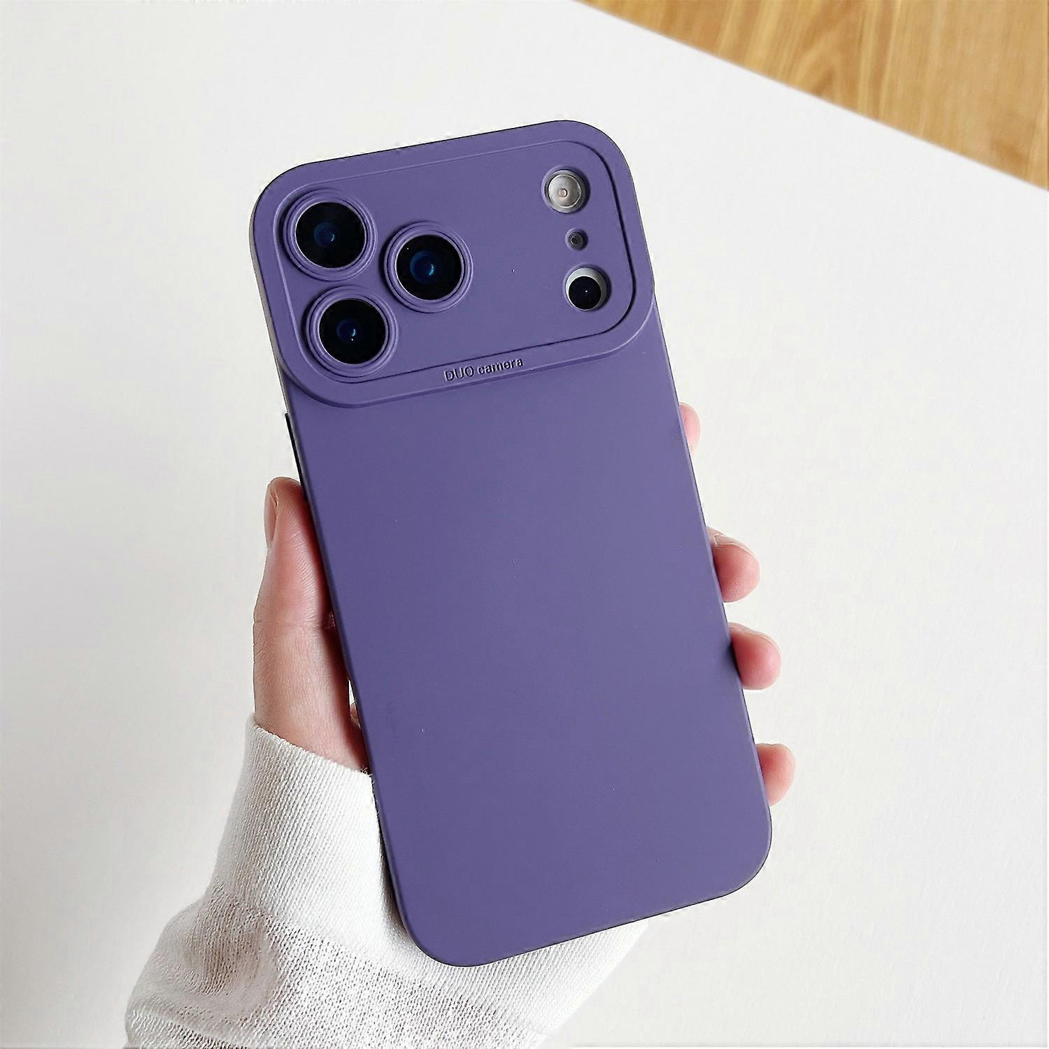 For iPhone 17 Pro Max Case Precision Cutout TPU Protective Phone Cover - Dark Purple