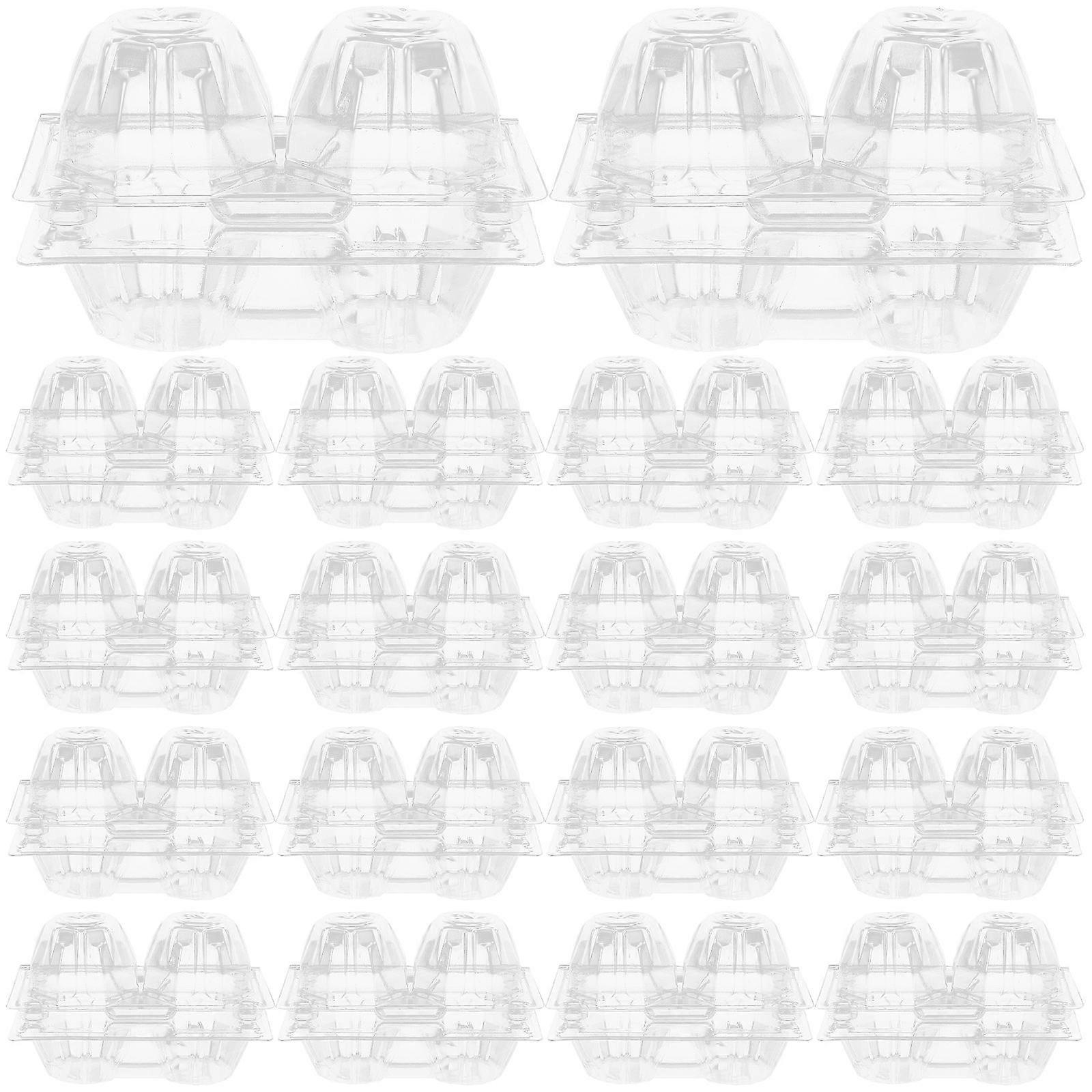 50pcs Egg Carton 2-slot Egg Packaging Container Egg Packaging Holder For Packing