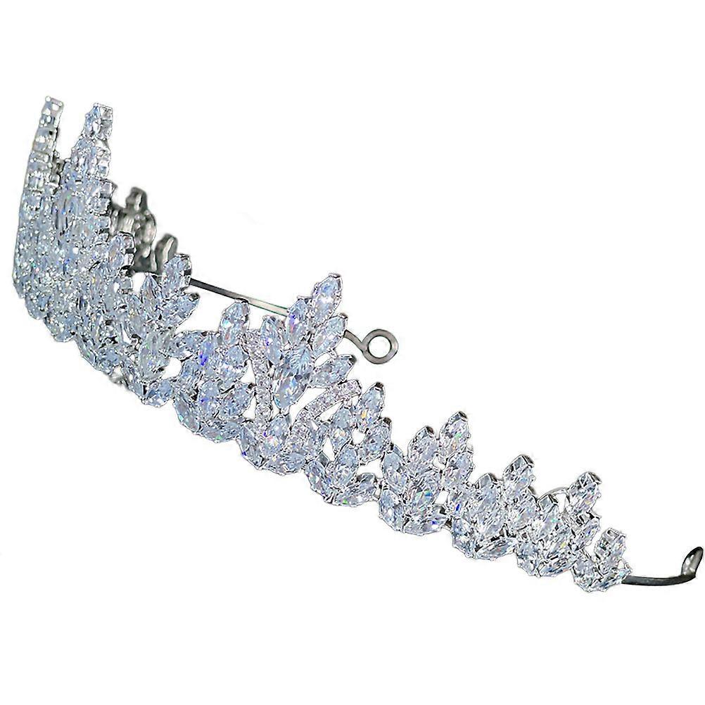 Wedding Crown for Bride Cubic Zirconia Crown Sparkling Inlaid 3Pcs Set
