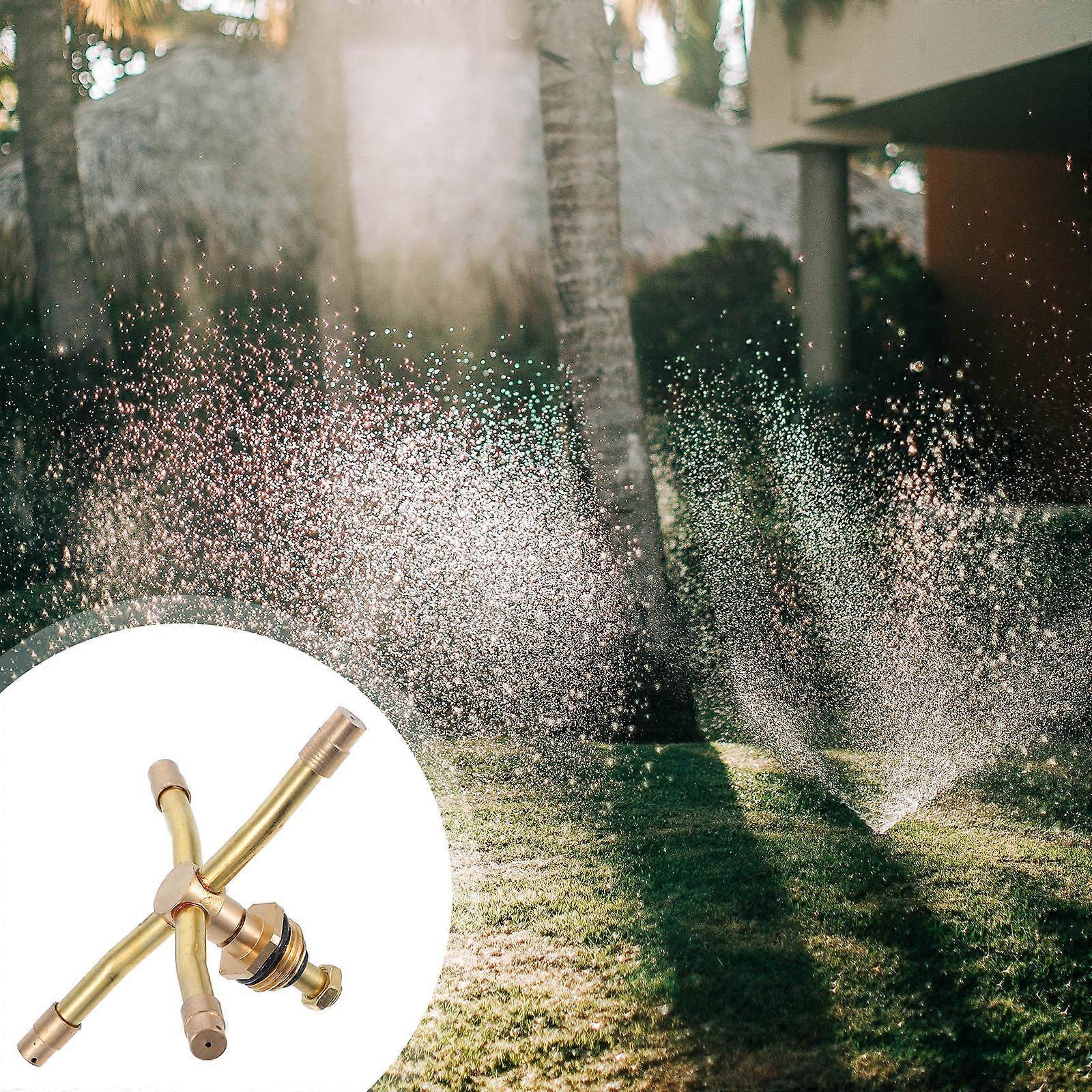 Golden Rotating Lawn Sprinkler Brass Irrigation System for Garden 2Pcs