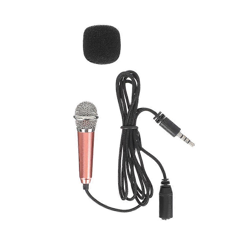 Miniature Microphone for Computers Tablets Smartphones with Golden Stainless Steel Sponge Polyester Material Used for Recording 1 Set