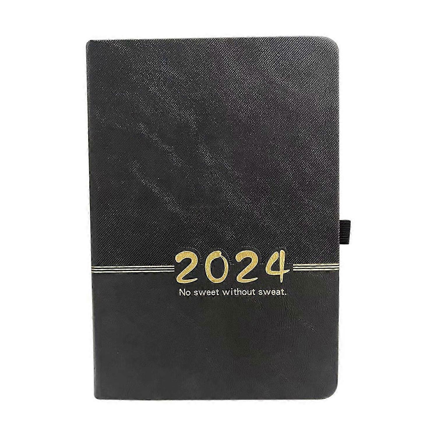 2024 Planner 365 Days Cover Daily Weekly Schedule Notebook Black