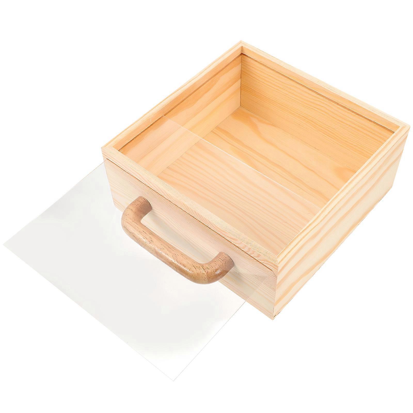 Multifunctional Storage Box Gift Packing Box Home Use Wood Glass Storage Container 1Pack