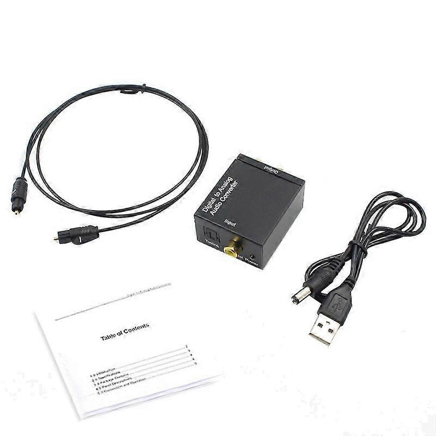 Optical Coaxial Toslink Digital to Analog Audio Converter Adapter L/R 3.5mm