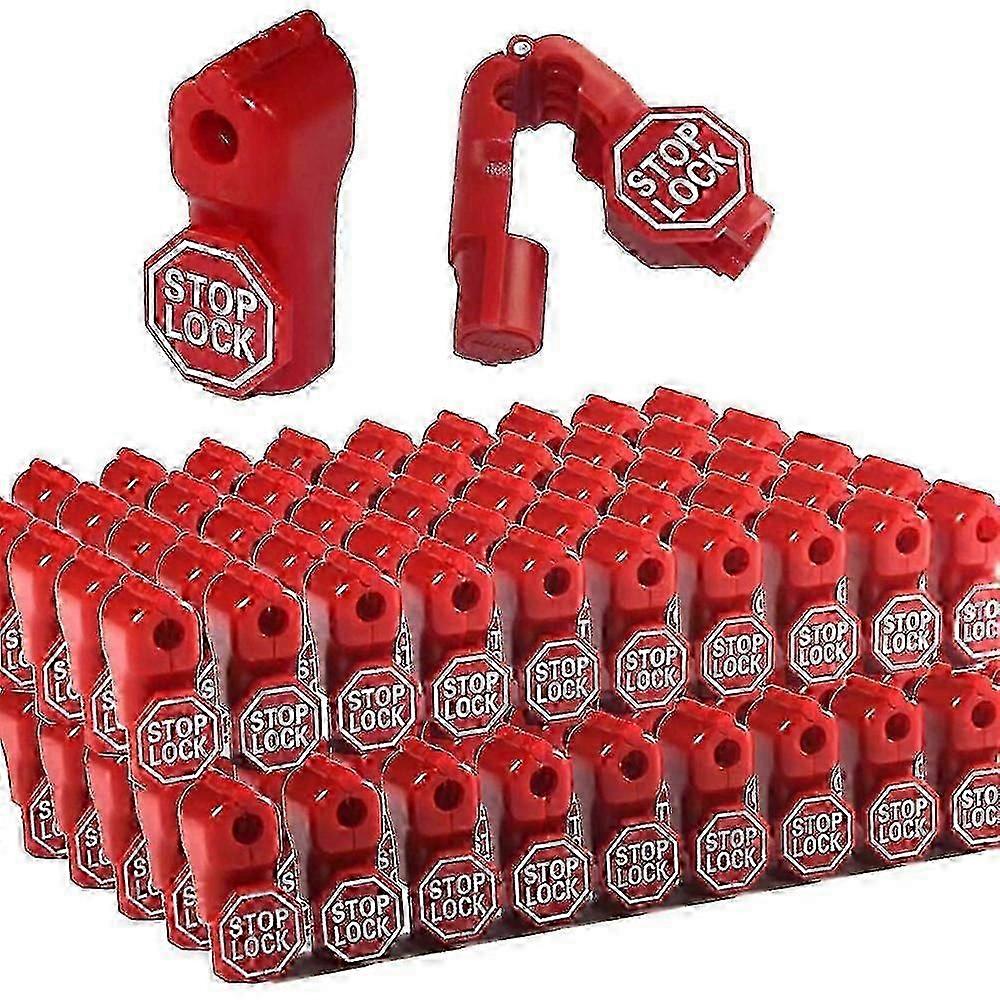 Κλείδωμα Stop Lock 100 τεμάχια Πλαστική κόκκινη κλειδαριά διακοπής Αντικλεπτική κλειδαριά Λιανική καρφίτσα Κλειδαριά ασφαλείας