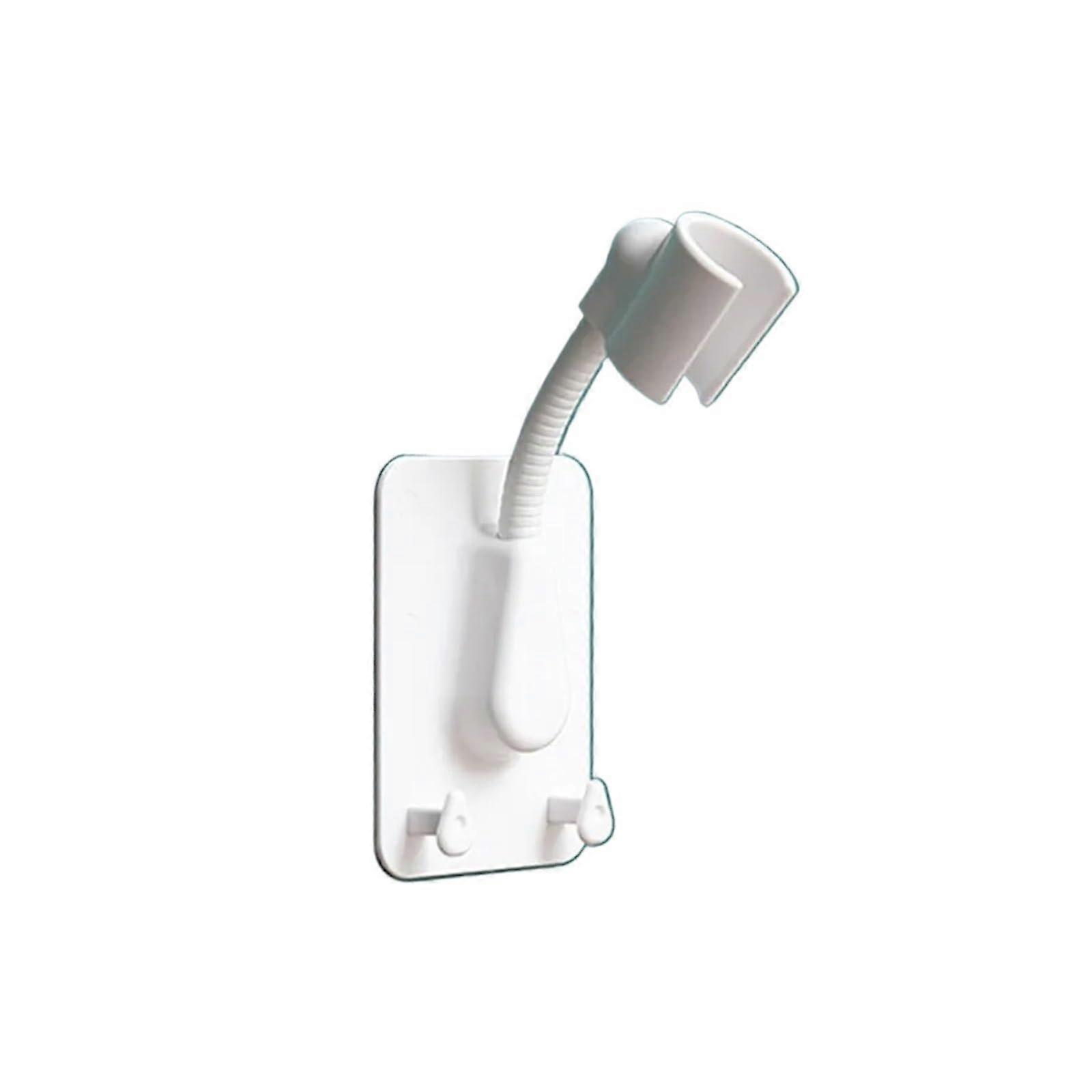Shower Head 360Degree Adjustable White WallMount With Suction Cup Rail
