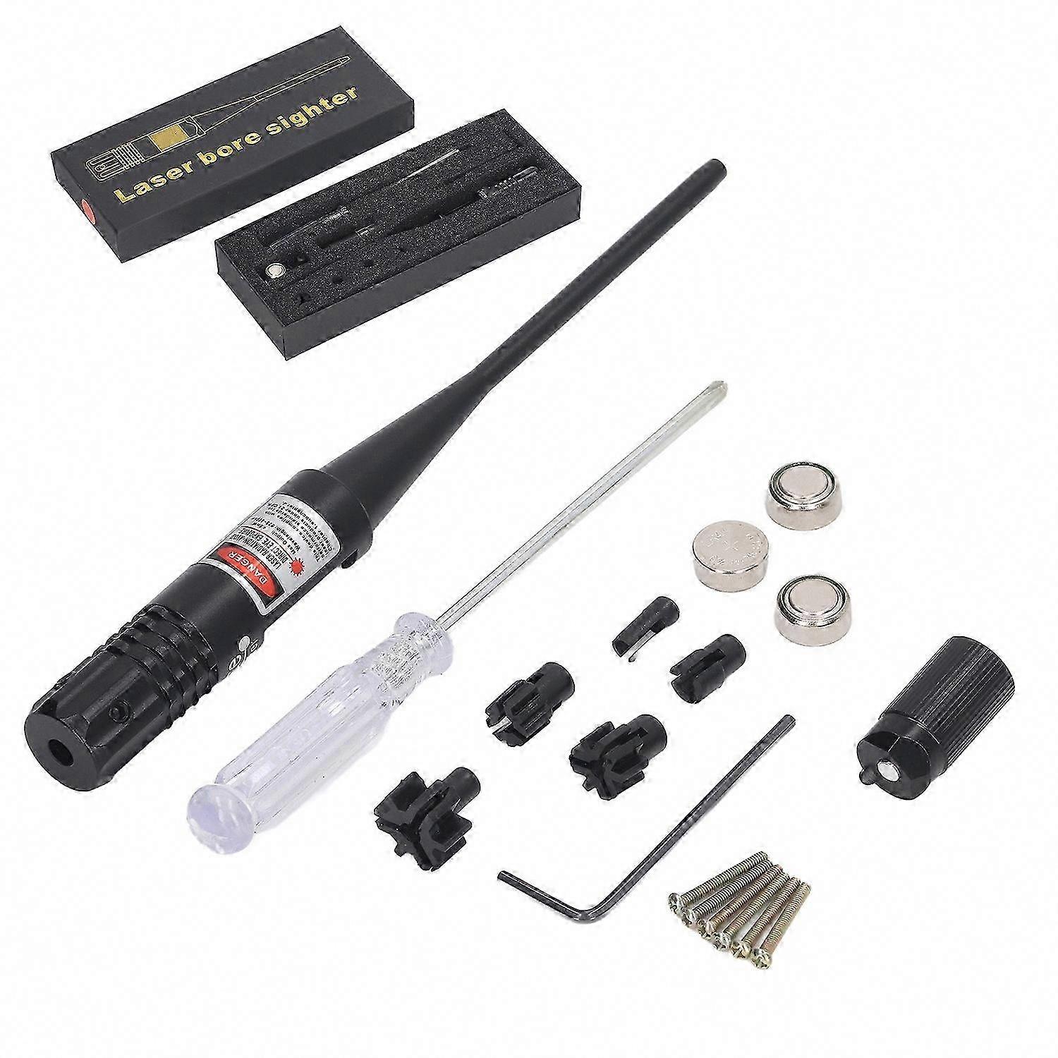 Aluminum Alloy Red Laser Bore Sight Kit for .22 to .50 Caliber Target Locator Tool
