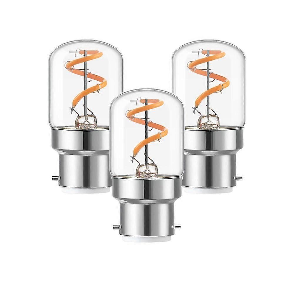 Mini B22 LED Bulb, T28 Vintage Filament, 1.5W, Warm White 2700K, 15W Equivalent, B22 Bayonet Base, Dimmable, 3 Pack