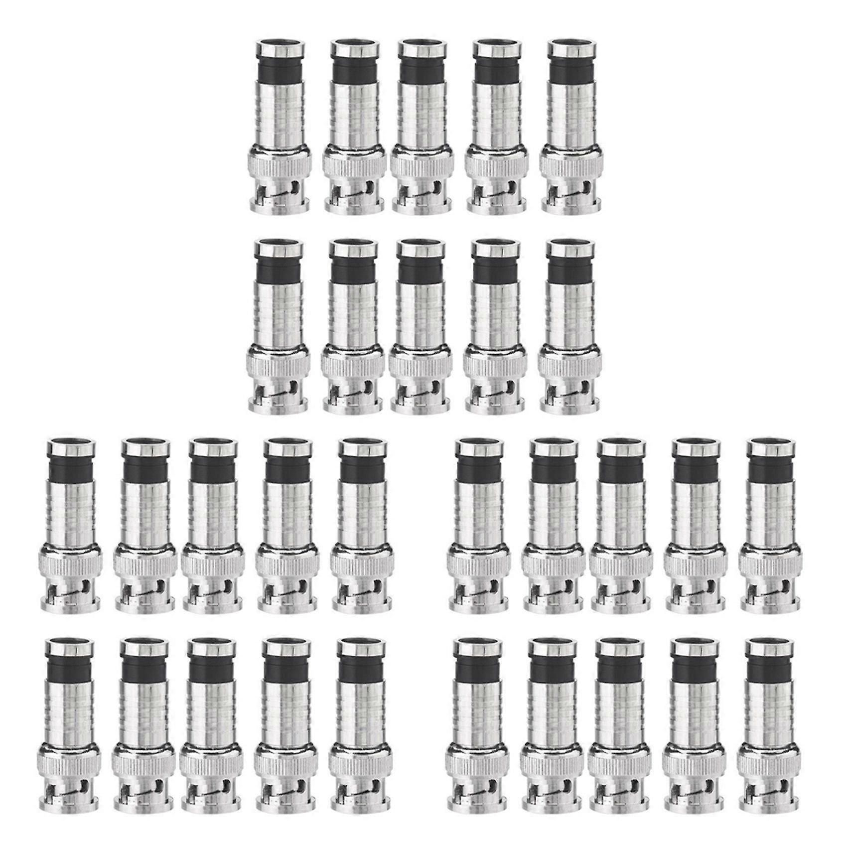 30 Pcs BNC Compression Connector for Coax RG59 Cable CCTV Cameras