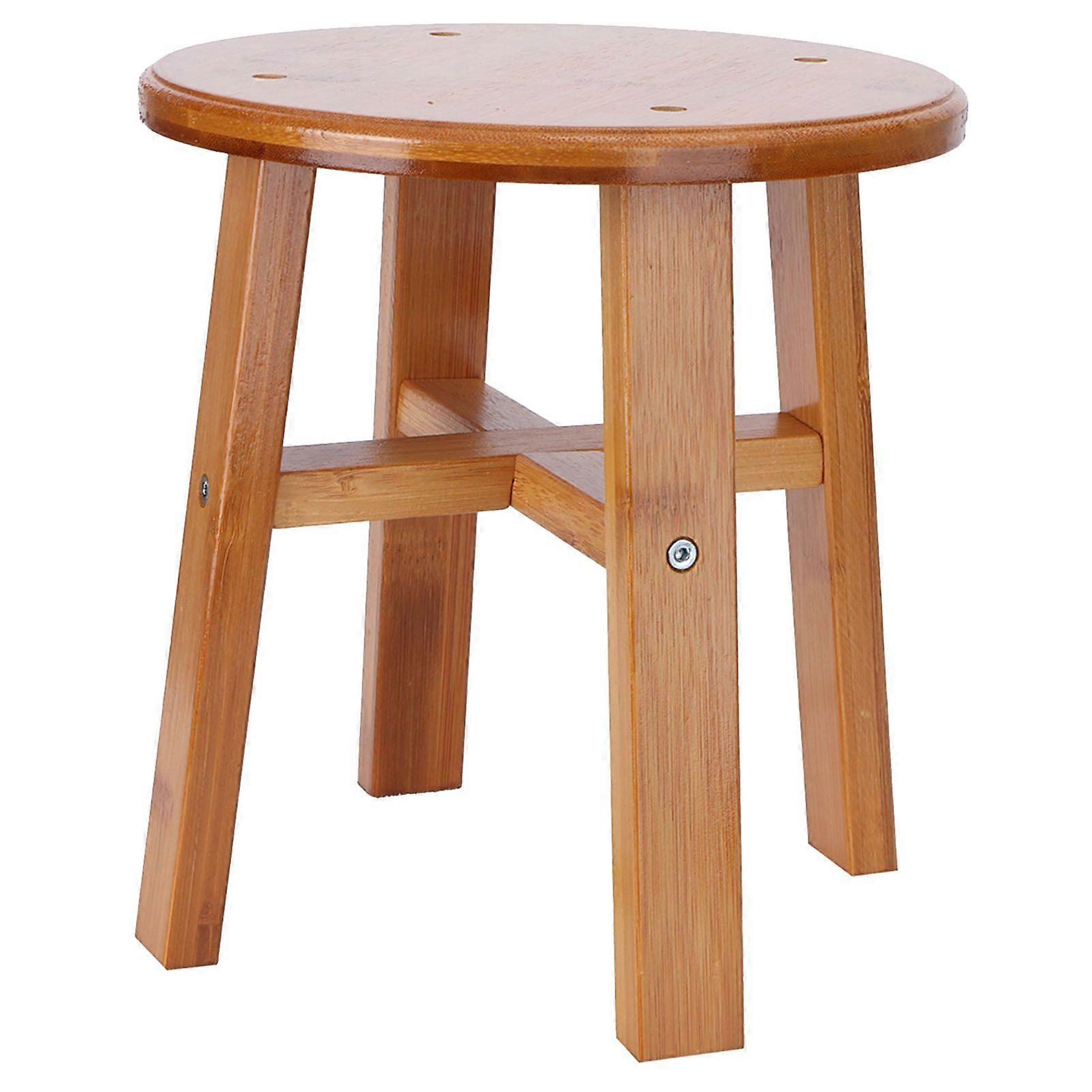 Multipurpose Small Bamboo Stool Low Stool Children Bench for Home Living Room SuppliesS Round