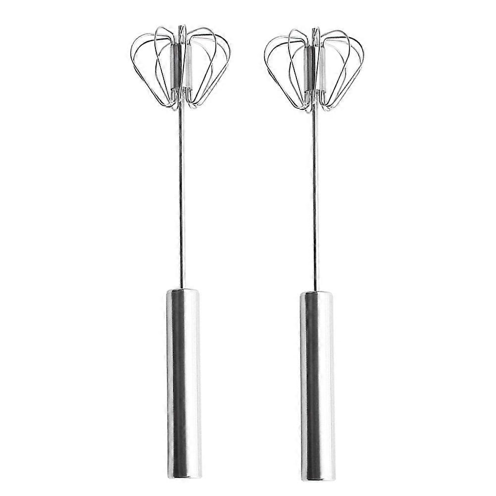 Kitchen Egg Mixer for Baking 2Pcs Semi-Automatic Stainless Steel Whisk