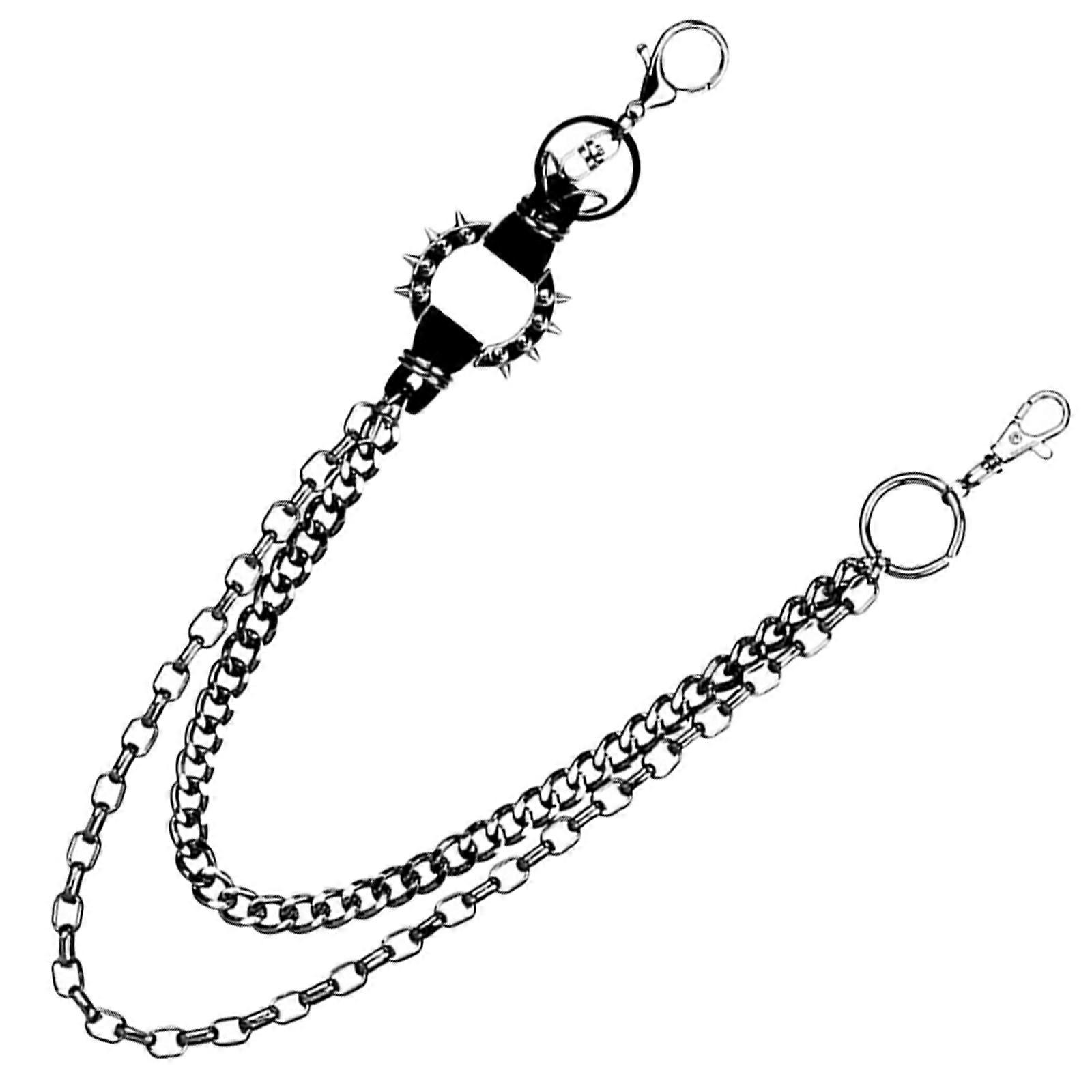 Unisex Pants Chain Waist Belt Chain for Decoration 4Pcs Silver