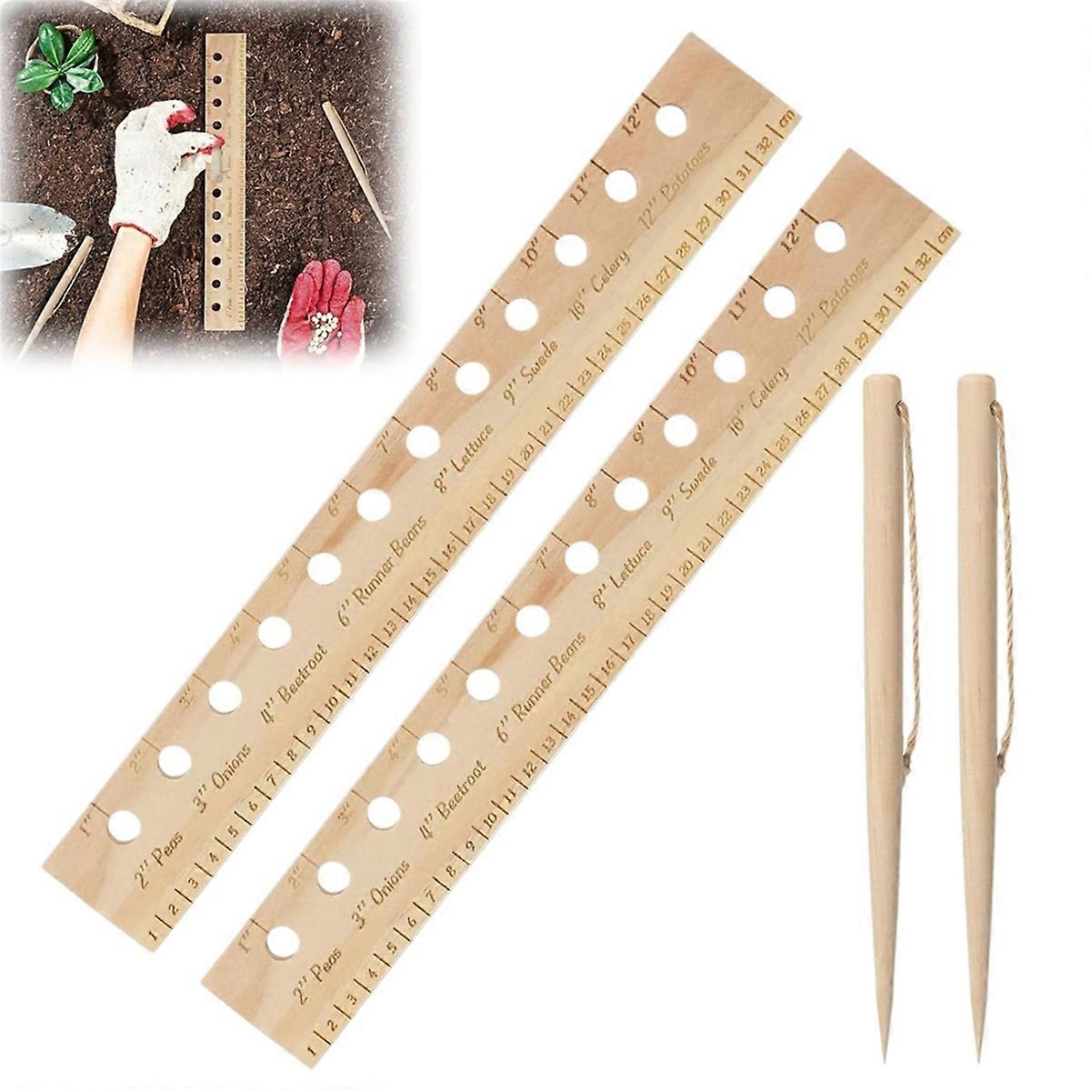 Spacer Tool Seeder Planting Ruler,Accurate Plant Dibber SpacingTemplate Garden Gardening Tool for Gardens Yard 2 Set